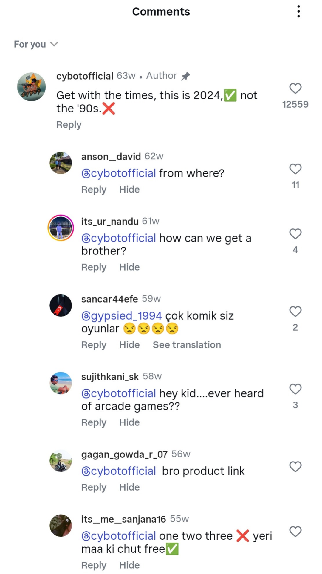 User message